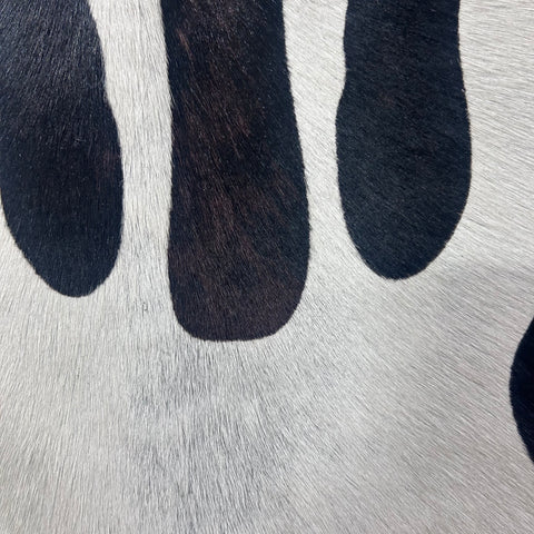 Zebra Print Cowhide Rug Size: 7x6 feet Y-117