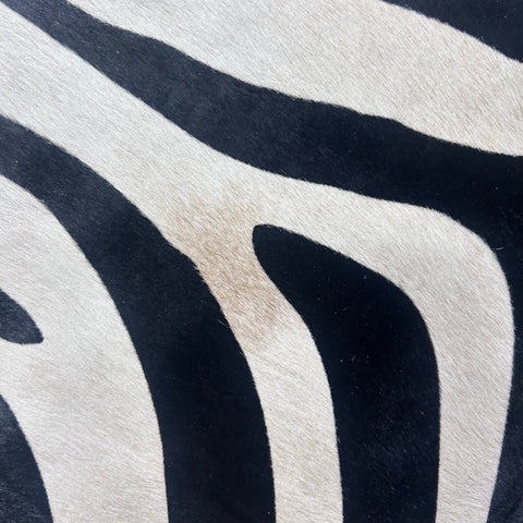 Upholstery Zebra Print Cowhide Rug (some brown in the middle) Size: 7x6 feet J-119