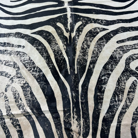 Distressed Zebra Print Cowhide Rug Size: 8x6 feet J-120