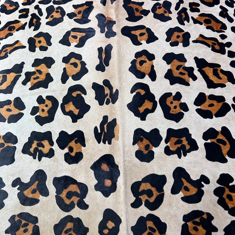 Jaguar Print Cowhide Rug Size: 7x6 feet Y-118