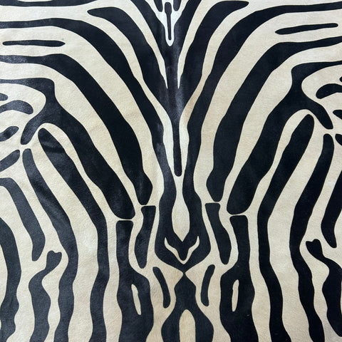 Upholstery Zebra Print Cowhide Rug (light beige background/ beautiful quality/ 1 small patch) Size: 7x6 feet J-121