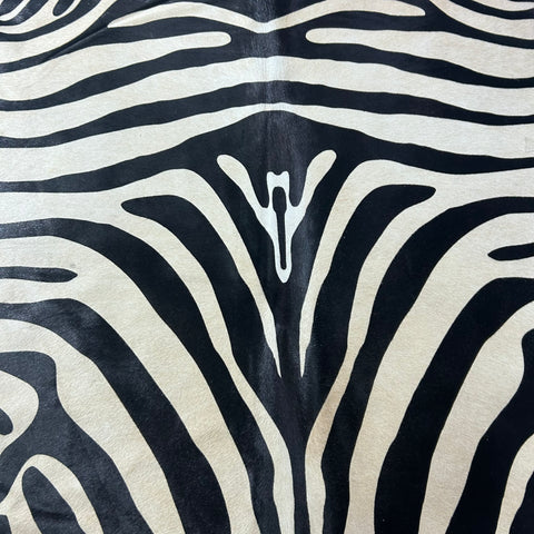 Upholstery Zebra Print Cowhide Rug (light beige background/ beautiful quality/ 1 small patch) Size: 7x6 feet J-121