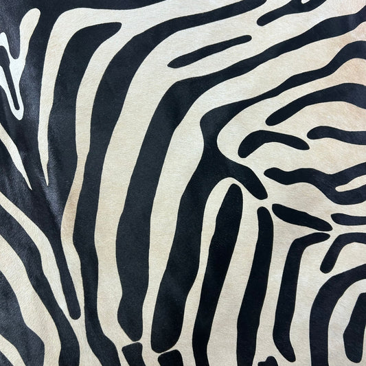 Upholstery Zebra Print Cowhide Rug (light beige background/ beautiful quality/ 1 small patch) Size: 7x6 feet J-121