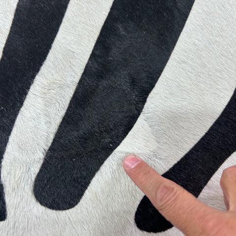 African Zebra Print Cowhide Rug (patches) Size: 6.5x6 feet Y-120