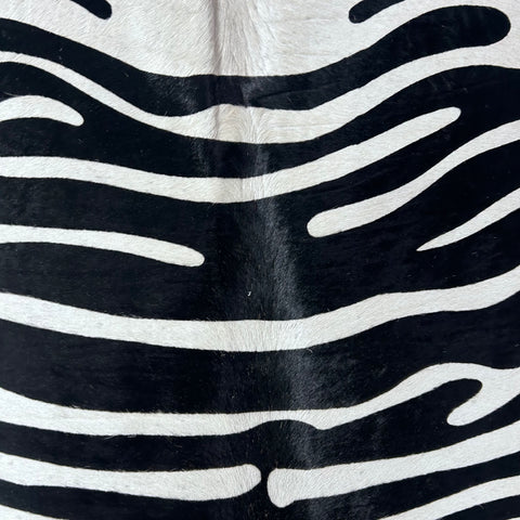 African Zebra Print Cowhide Rug (patches) Size: 6.5x6 feet Y-120