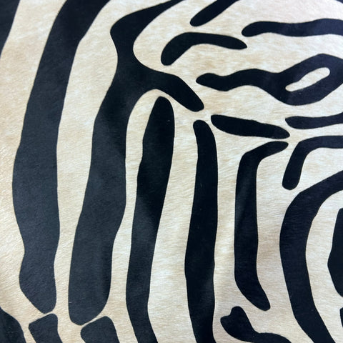 Upholstery Zebra Print Cowhide Rug (light beige background/ beautiful quality) Size: 7x6 feet J-122