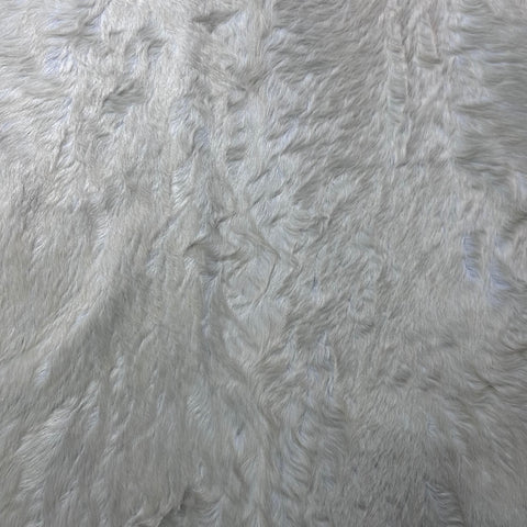 Ivory Cowhide Rug (a bit yellowish, long hair) Size: 8.7x7.2 feet Y-121