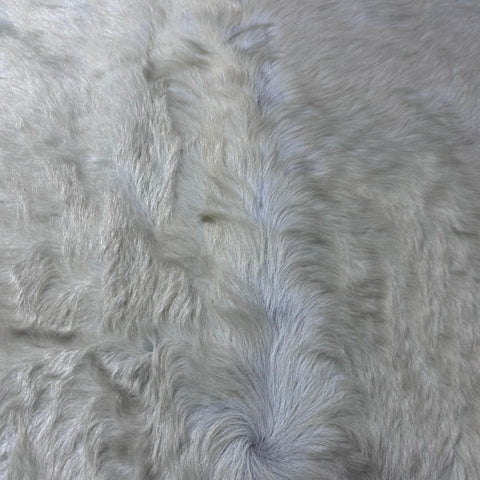 Ivory Cowhide Rug (a bit yellowish, long hair) Size: 8.7x7.2 feet Y-121