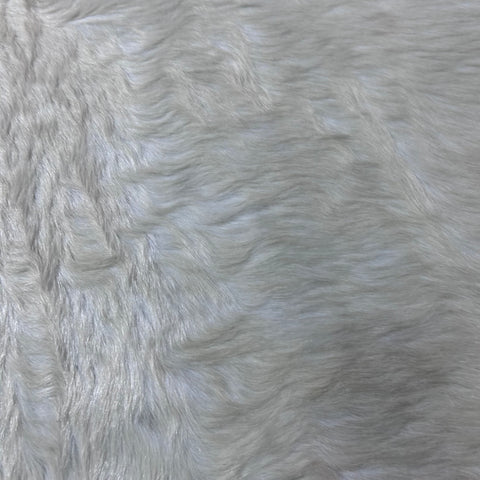 Ivory Cowhide Rug (a bit yellowish, long hair) Size: 8.7x7.2 feet Y-121