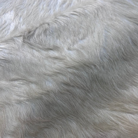 Ivory Cowhide Rug (a bit yellowish, long hair) Size: 8.7x7.2 feet Y-121