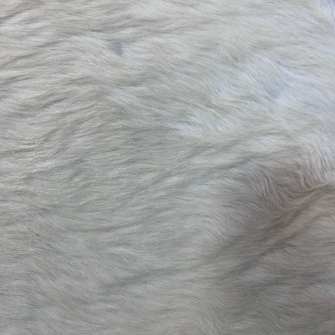Ivory Cowhide Rug (a bit yellowish, long hair) Size: 7x6 feet Y-122