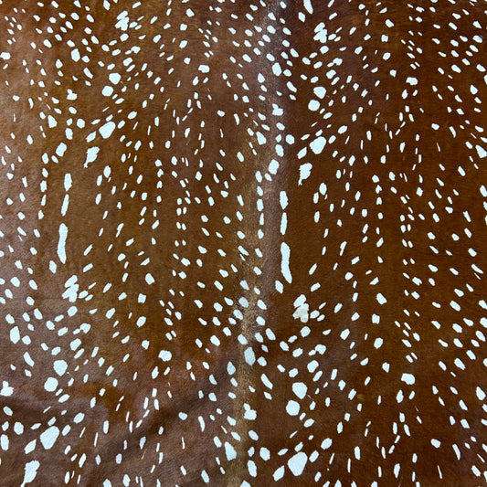 Medium Axis Deer Print Cowhide Rug Size: 7.5x6 feet Y-126