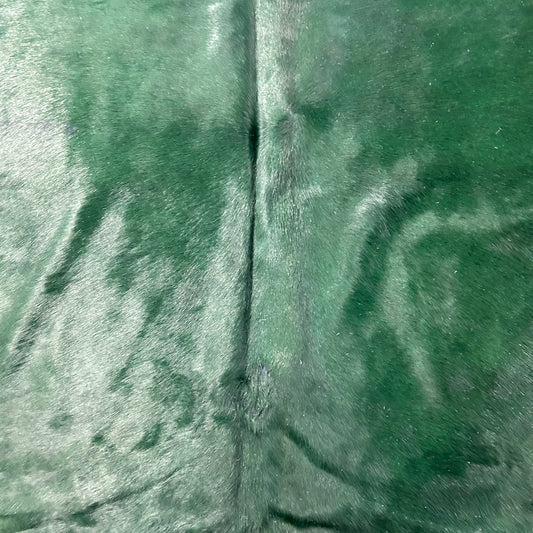 Emerald Green Dyed Cowhide Rug Size: 7x7 feet Y-127