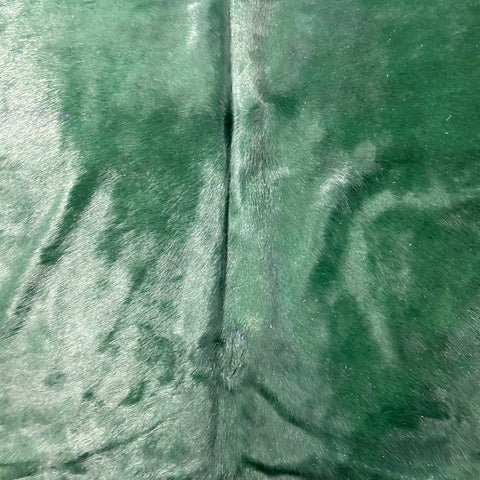 Emerald Green Dyed Cowhide Rug Size: 7x7 feet Y-127