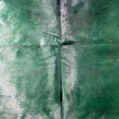 Emerald Green Dyed Cowhide Rug Size: 7x7 feet Y-127