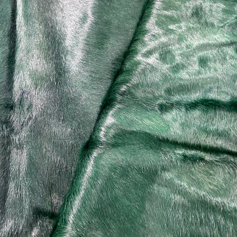 Emerald Green Dyed Cowhide Rug Size: 7x7 feet Y-127