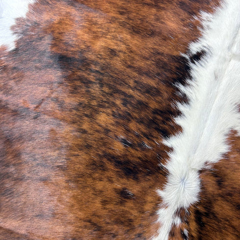 Tricolor Cowhide Rug (37 sq ft) Size: 7x6.5 feet Colombia-258