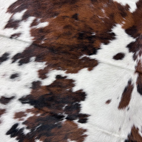 Tricolor Cowhide Rug (43 sq ft) Size: 8x7 feet Colombia-255