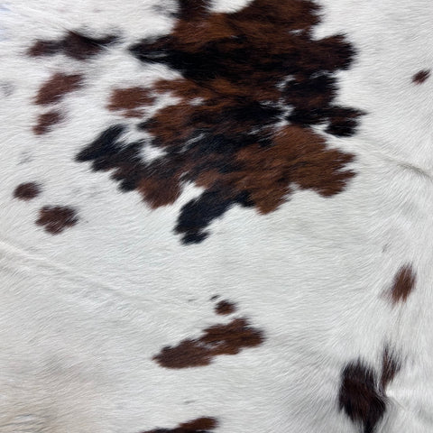 Tricolor Cowhide Rug (43 sq ft) Size: 8x7 feet Colombia-255