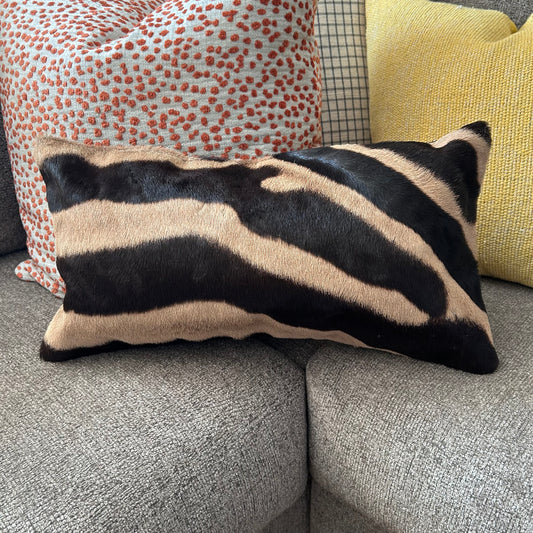 Real Zebra Skin Pillow Cover 10X19" # 20