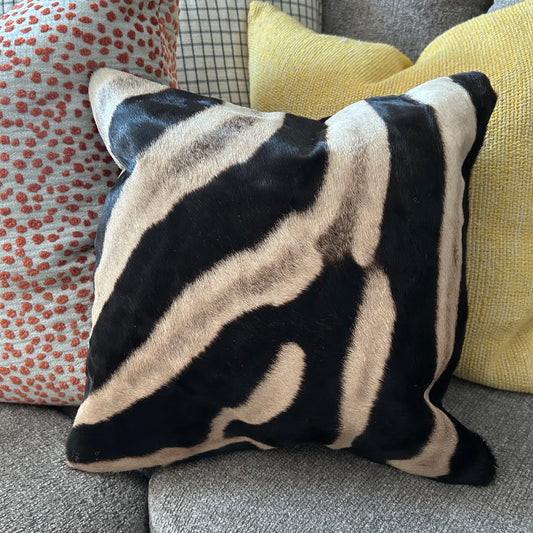 Real Zebra Skin Pillow Cover 17X17" # 22
