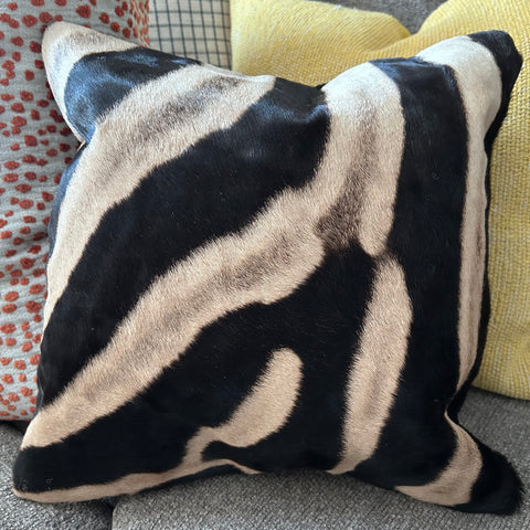 Real Zebra Skin Pillow Cover 17X17" # 22