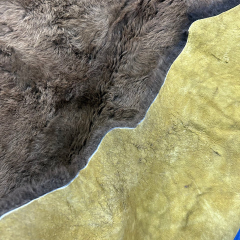 Bison Skin Rug (little tail) Size: 7.5x6.5 feet BISON # 17