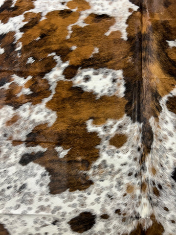 Tricolor Cowhide Rug (gorgeous) Size: 8x7 feet D-374