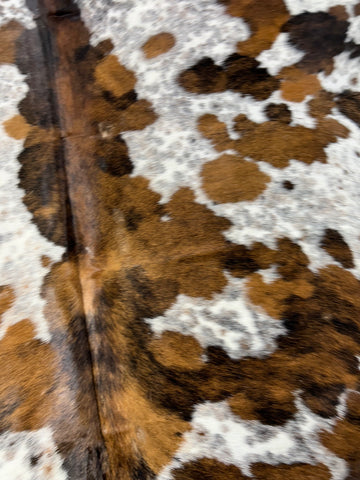 Tricolor Cowhide Rug (gorgeous) Size: 8x7 feet D-374