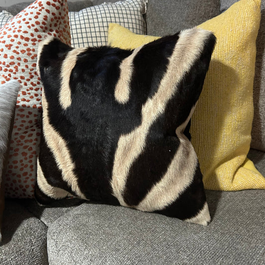 Zebra Skin Pillow cover 17X17" # 25 Real Zebra Hide Cushion Cover one small scar