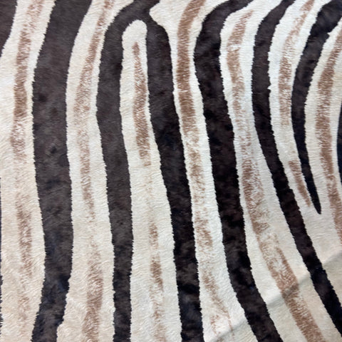 Genuine Zebra Print Cowhide Rug (brown stripes and brown inner stripes/ gorgeous) Size: 7.5x6.5 feet Z-093
