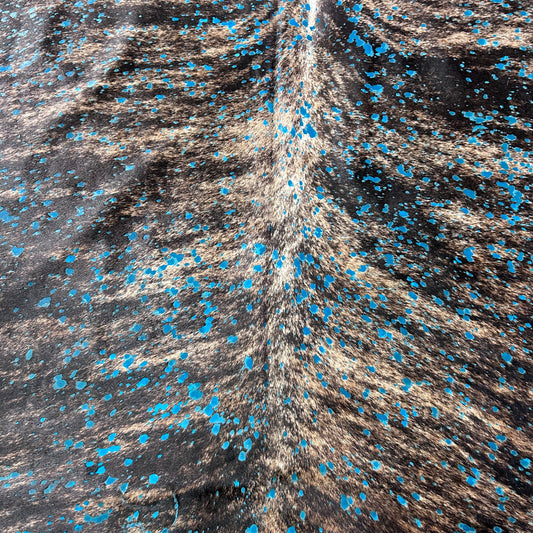 Turquoise Acid Washed Cowhide Rug Size: 8x7.5 feet Z-096