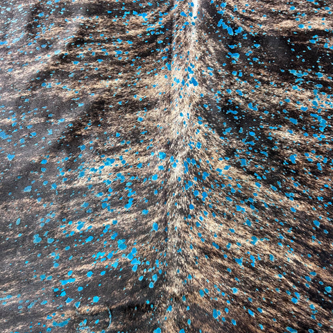 Turquoise Acid Washed Cowhide Rug Size: 8x7.5 feet Z-096