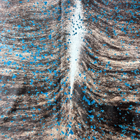 Turquoise Acid Washed Cowhide Rug Size: 8x7.5 feet Z-096