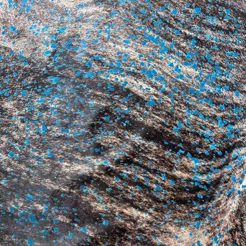 Turquoise Acid Washed Cowhide Rug Size: 8x7.5 feet Z-096