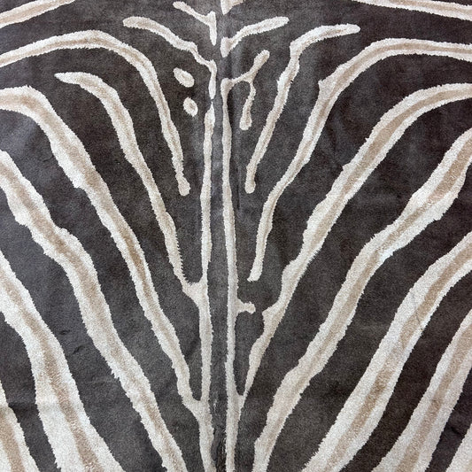 Genuine Zebra Print Cowhide Rug (faded print) Size: 7x6 feet Z-097