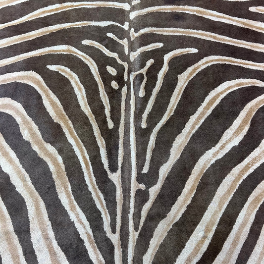 Genuine Zebra Print Cowhide Rug (faded look) Size: 7x6 feet Z-100