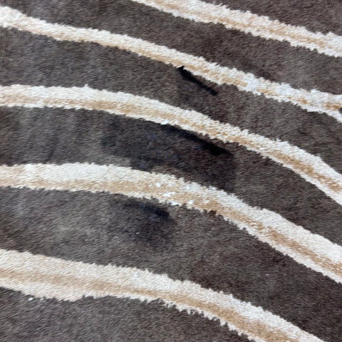 Genuine Zebra Print Cowhide Rug (faded look) Size: 7x6 feet Z-100
