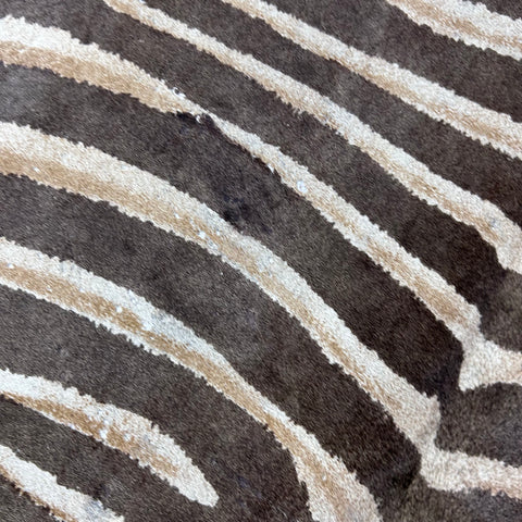 Genuine Zebra Print Cowhide Rug (faded look) Size: 7x6 feet Z-100