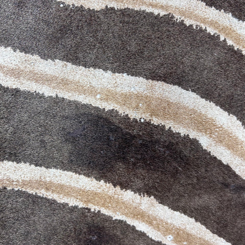 Genuine Zebra Print Cowhide Rug (faded look) Size: 7x6 feet Z-100
