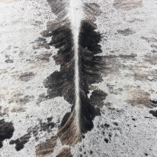 Brazilian Tricolor Cowhide Rug (grey brindle) Size: 8.2x7.5 feet Z-102