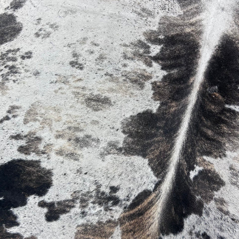 Brazilian Tricolor Cowhide Rug (grey brindle) Size: 8.2x7.5 feet Z-102