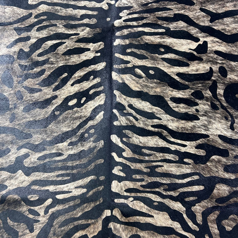 Tiger Print Cowhide Rug Size: 7.5x6.5 feet Z-103