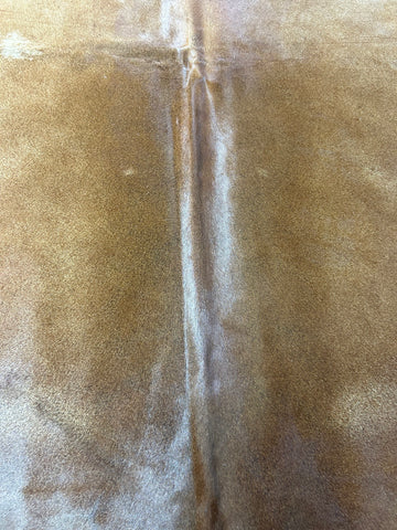 Mahogany Cowhide Rug (fire brands/ some hard to see stitches) Size: 7x7 feet D-381