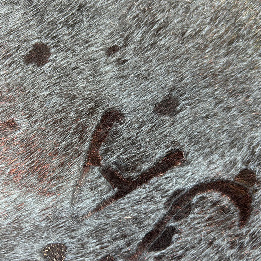 Bronze Metallic Acid Washed Cowhide Rug Size: 7x6.5 feet D-879