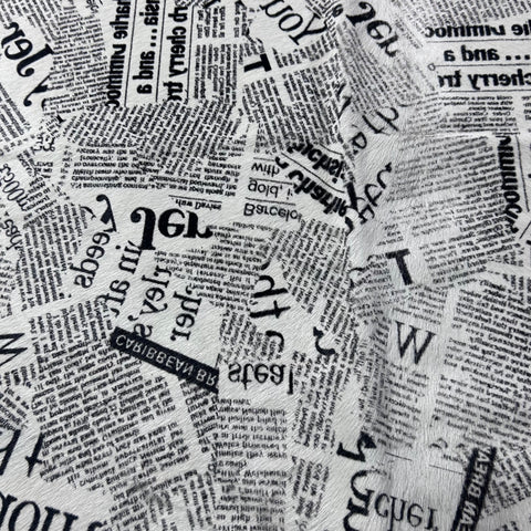 Newspaper Print Cowhide Rug Size: 7.2x7 feet Z-109