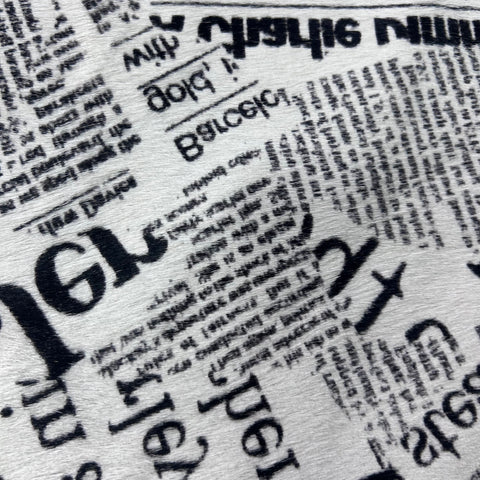 Newspaper Print Cowhide Rug Size: 7.2x7 feet Z-109