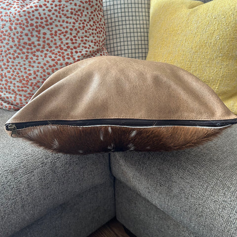 Axis Deer Pillow Case 18"X18" Chital Deer Leather Pillow Cover # 1 (exact one!)