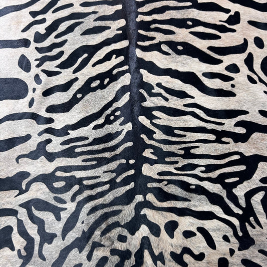 Huge Siberian Tiger Print Cowhide Rug Size: 8x7 feet Z-112