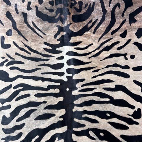 Huge Siberian Tiger Print Cowhide Rug Size: 8x7 feet Z-112